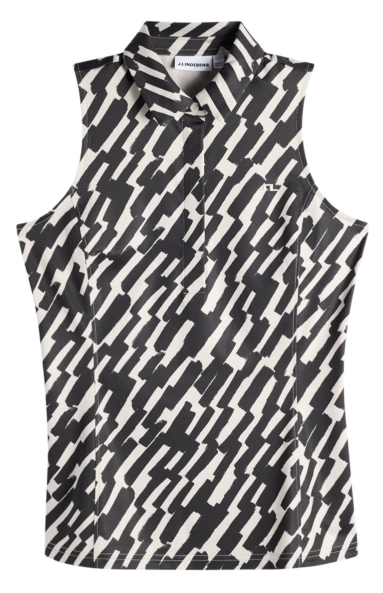 J.Lindeberg Dena Print Damen Poloshirt, oak moonbeam