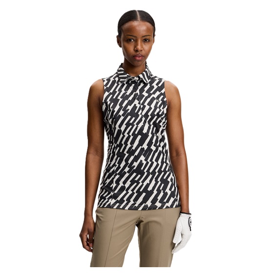 J.Lindeberg Dena Print Damen Poloshirt, oak moonbeam