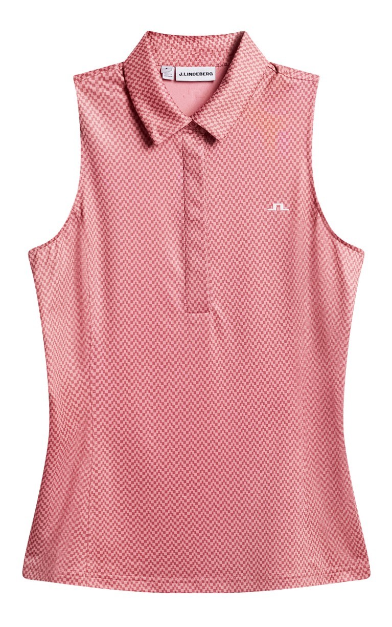 J.Lindeberg Dena Print Damen Poloshirt, bridge stack rose