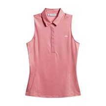J.Lindeberg Dena Print Damen Poloshirt, bridge stack rose
