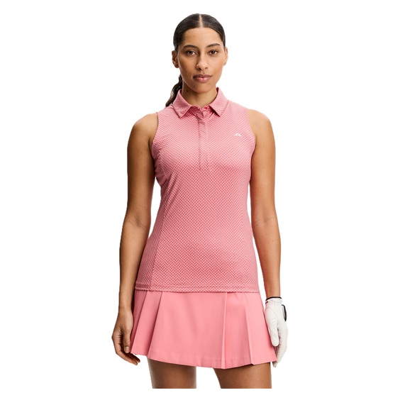 J.Lindeberg Dena Print Damen Poloshirt, bridge stack rose