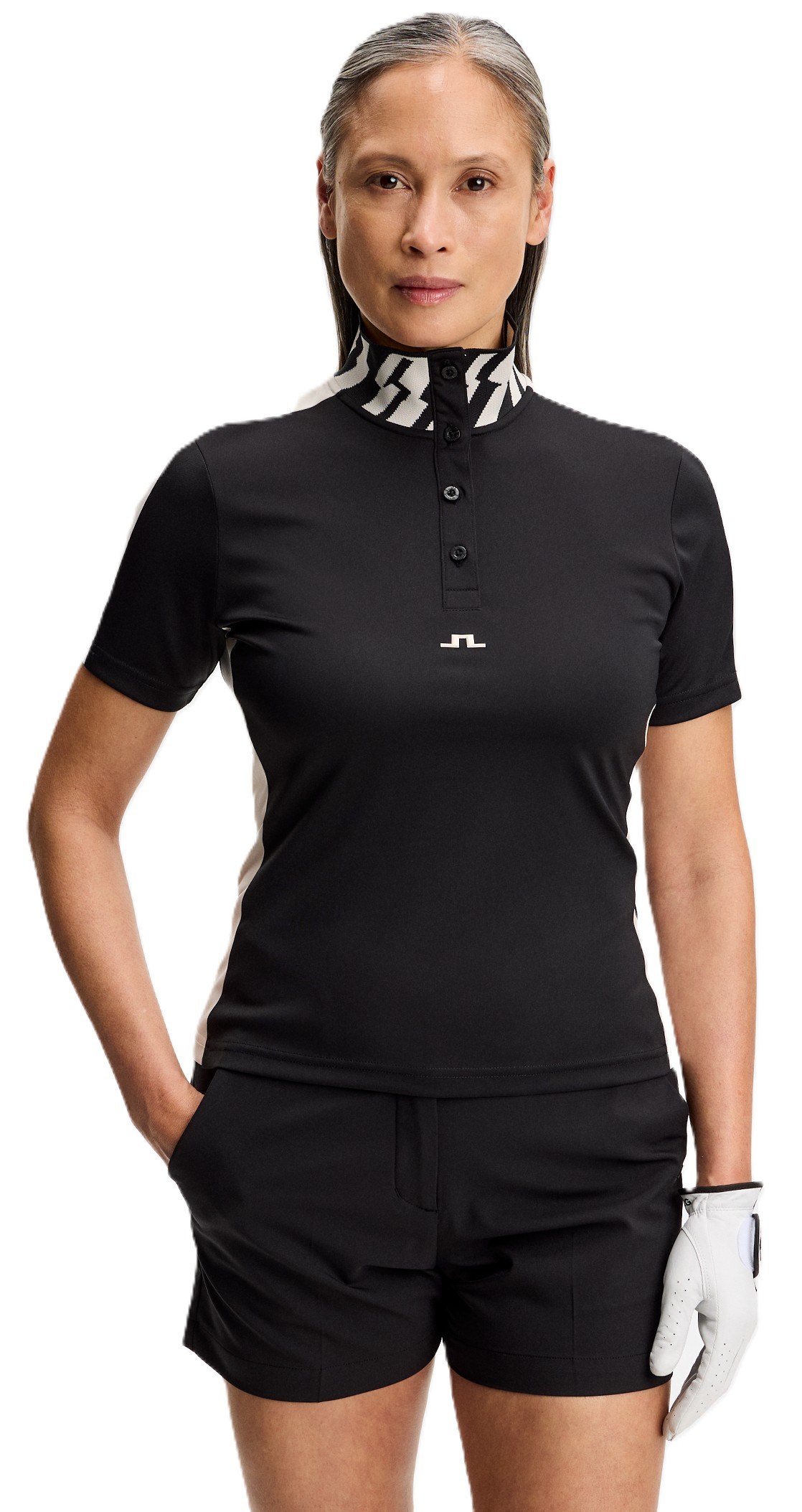 J.Lindeberg Pip Damen Poloshirt, schwarz
