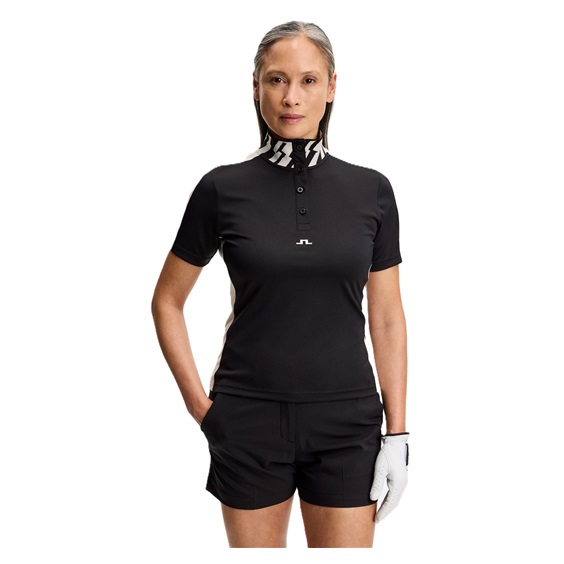 J.Lindeberg Pip Damen Poloshirt, schwarz