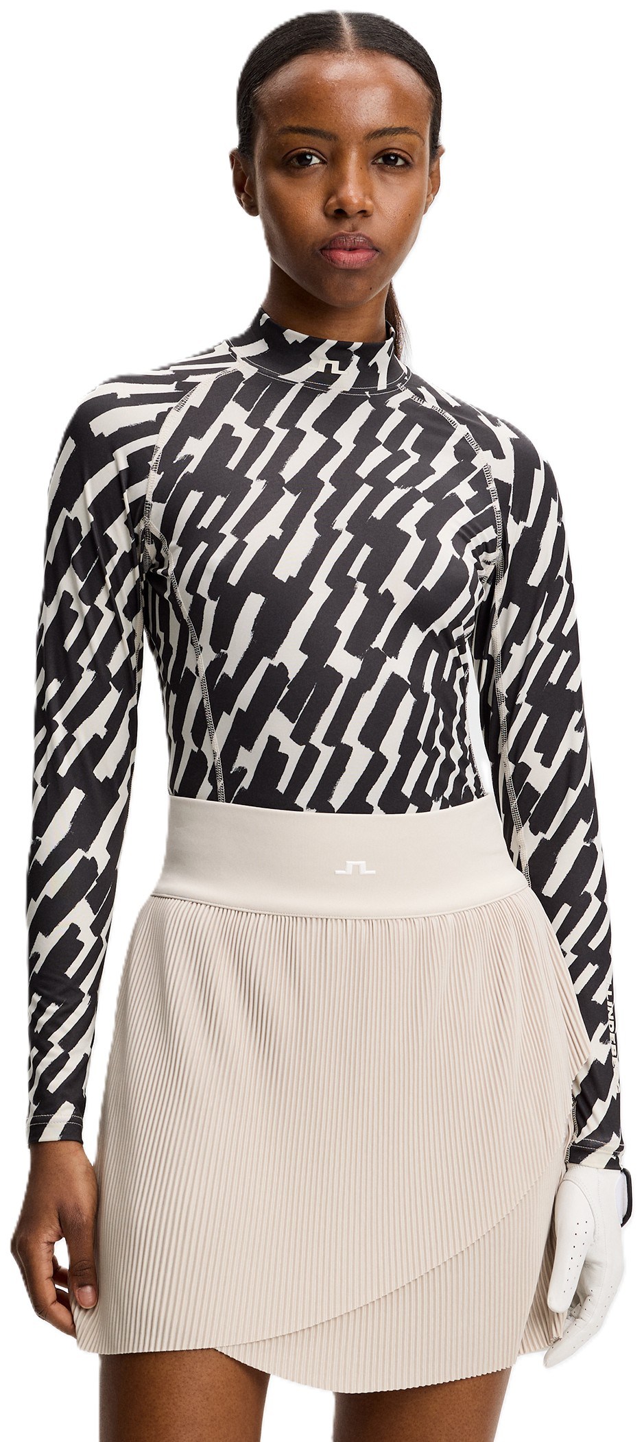 J.Lindeberg Ella Print Soft Compression Damen Top, oak moonbeam