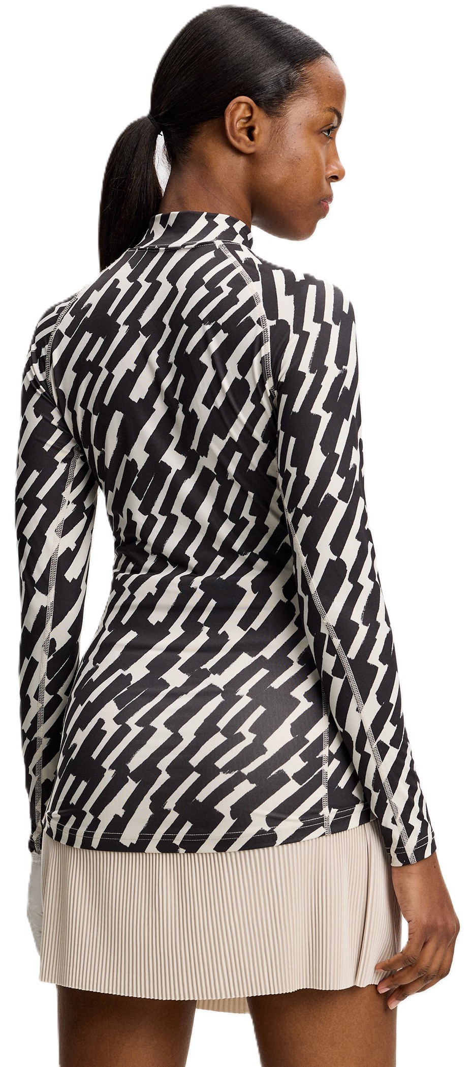 J.Lindeberg Ella Print Soft Compression Damen Top, oak moonbeam