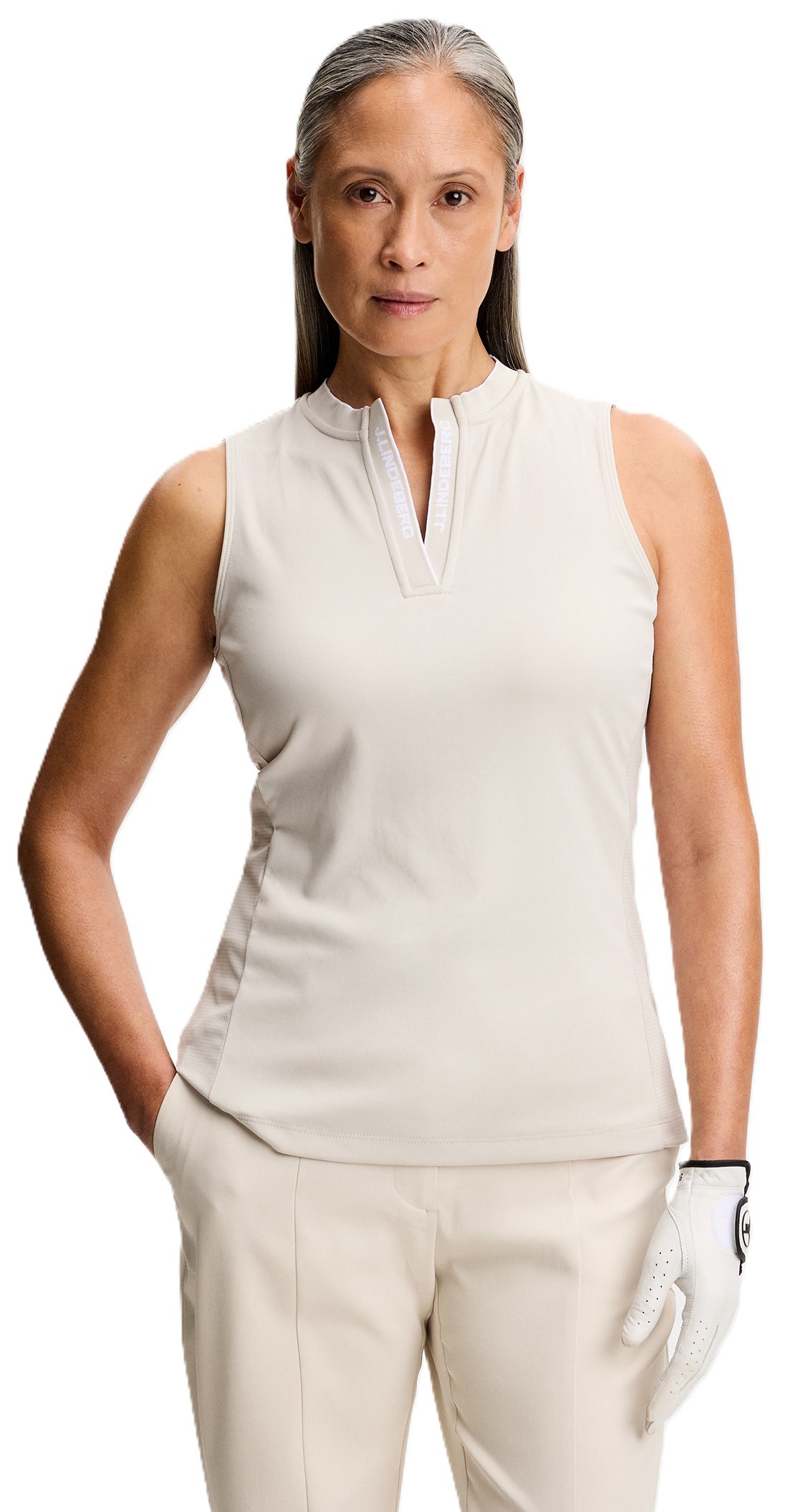 J.Lindeberg Leya Sleeveless Damen Poloshirt, moonbeam