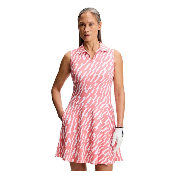 J.Lindeberg Dana Printed Damen Golfkleid, oak flamingo
