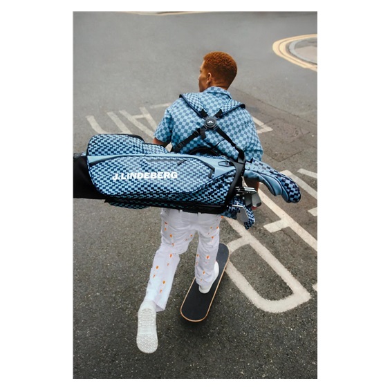 J. Lindeberg Play Printed Standbag, Bridge Stack Forget Navy M