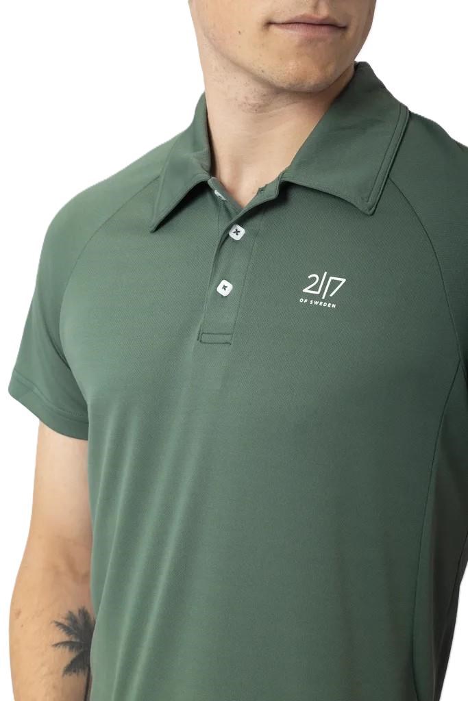 2117 of Sweden Fröseke Technical Pique Herren Poloshirt, Waldgrün