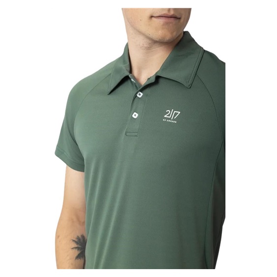 2117 of Sweden Fröseke Technical Pique Herren Poloshirt, Waldgrün