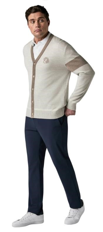 Callaway Legacy Collection Blocked Cardigan Herren Pullover, fields of rye heather