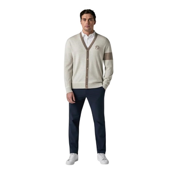 Callaway Legacy Collection Blocked Cardigan Herren Pullover, fields of rye heather