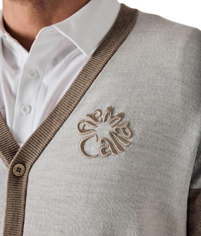 Callaway Legacy Collection Blocked Cardigan Herren Pullover, fields of rye heather