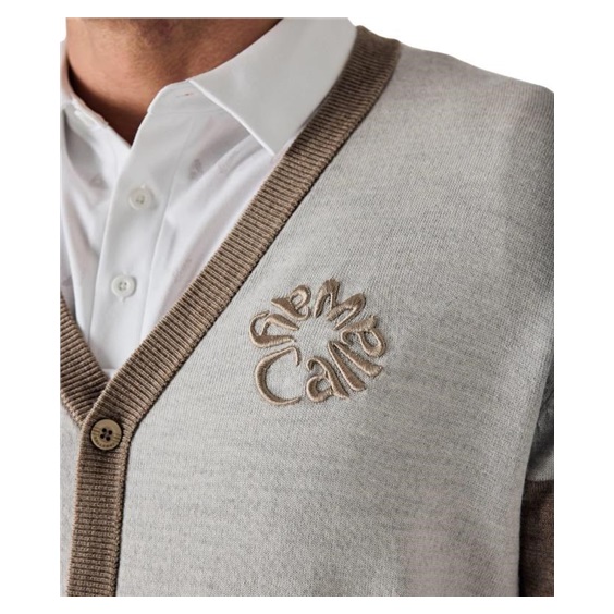 Callaway Legacy Collection Blocked Cardigan Herren Pullover, fields of rye heather