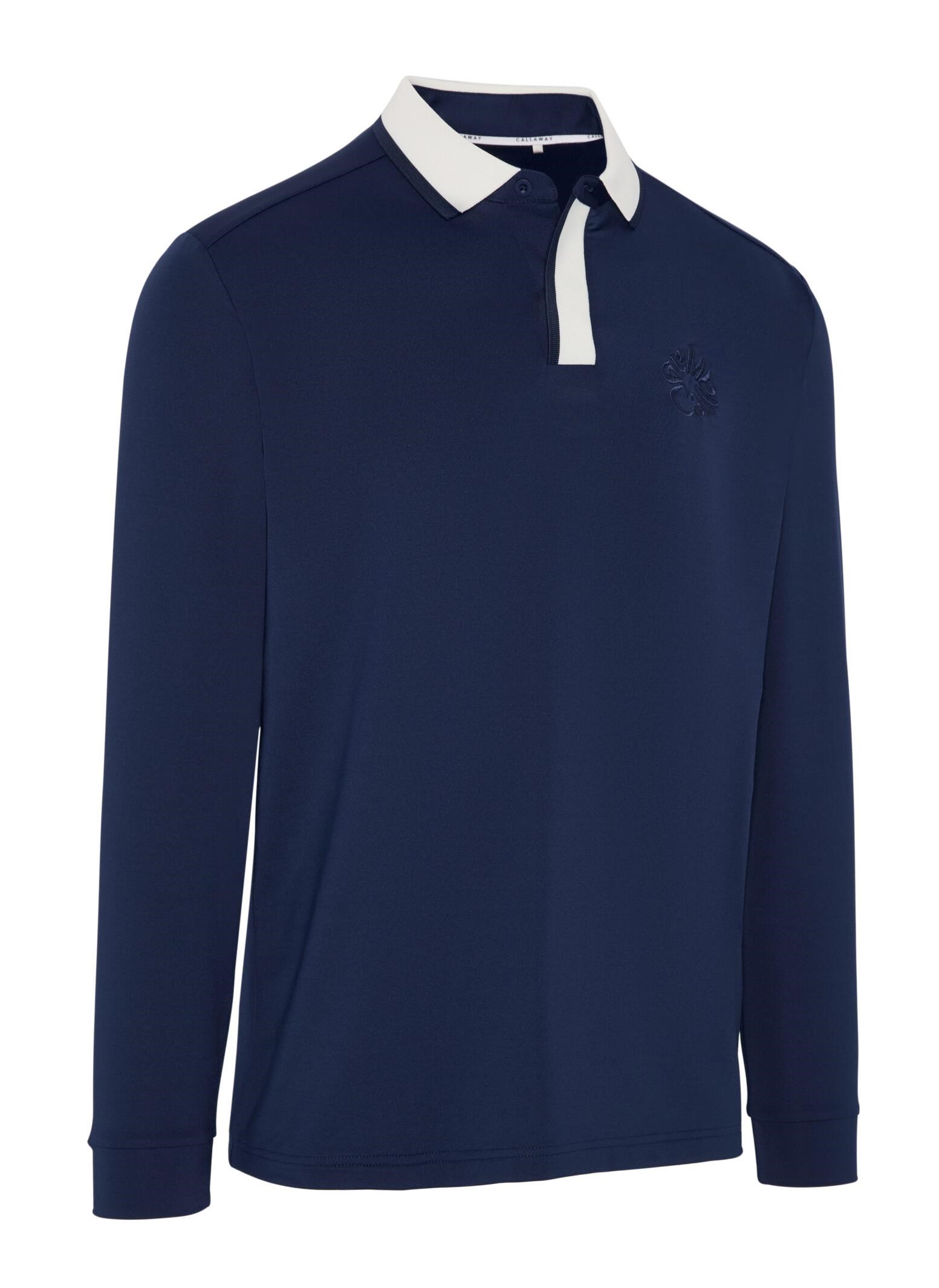 Callaway Mixed Medai Legacy Colection Longsleeve Blocked Herren Poloshirt, dunkelblau