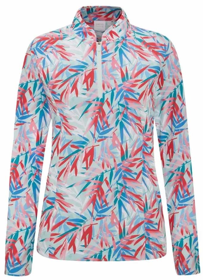 Ping Arwen Printed Longsleeve Damen Poloshirt, tropic refreat