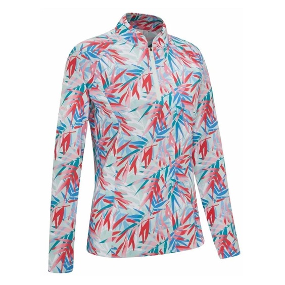 Ping Arwen Printed Longsleeve Damen Poloshirt, tropic refreat