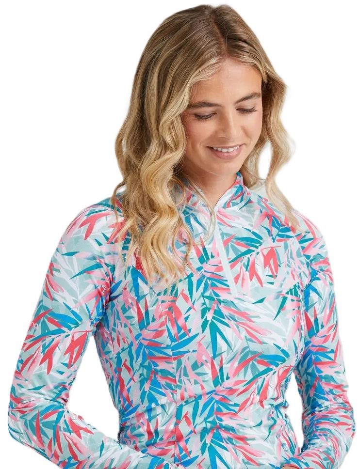 Ping Arwen Printed Longsleeve Damen Poloshirt, tropic refreat