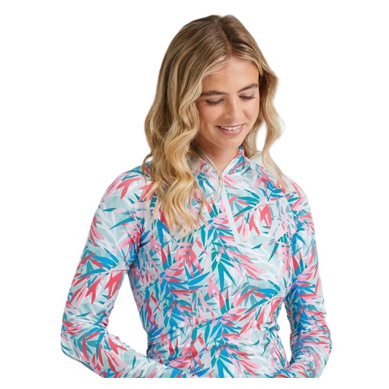 Ping Arwen Printed Longsleeve Damen Poloshirt, tropic refreat