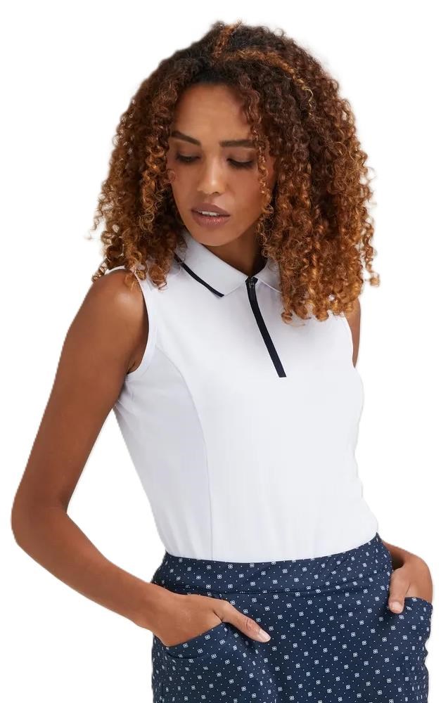 Ping Eben Sleeveless Damen Poloshirt, weiss