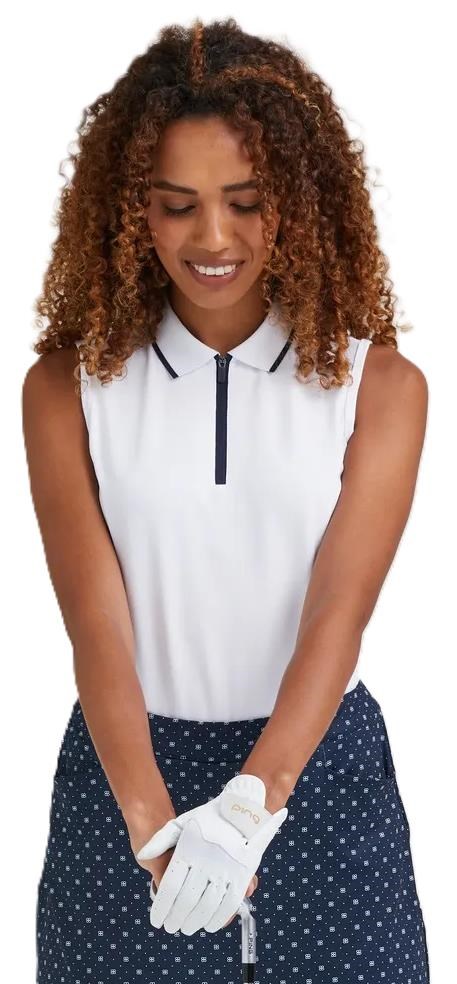 Ping Eben Sleeveless Damen Poloshirt, weiss