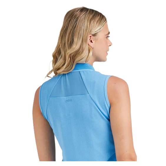 Ping Eben Sleeveless Damen Poloshirt, blau