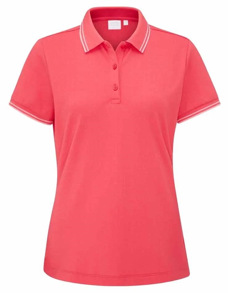Ping Viviana Tipped Damen Poloshirt, paradise pink