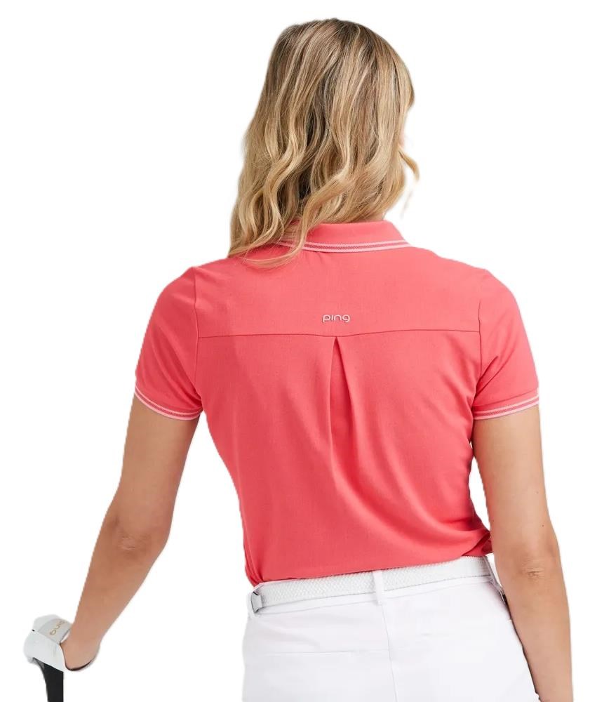 Ping Viviana Tipped Damen Poloshirt, paradise pink