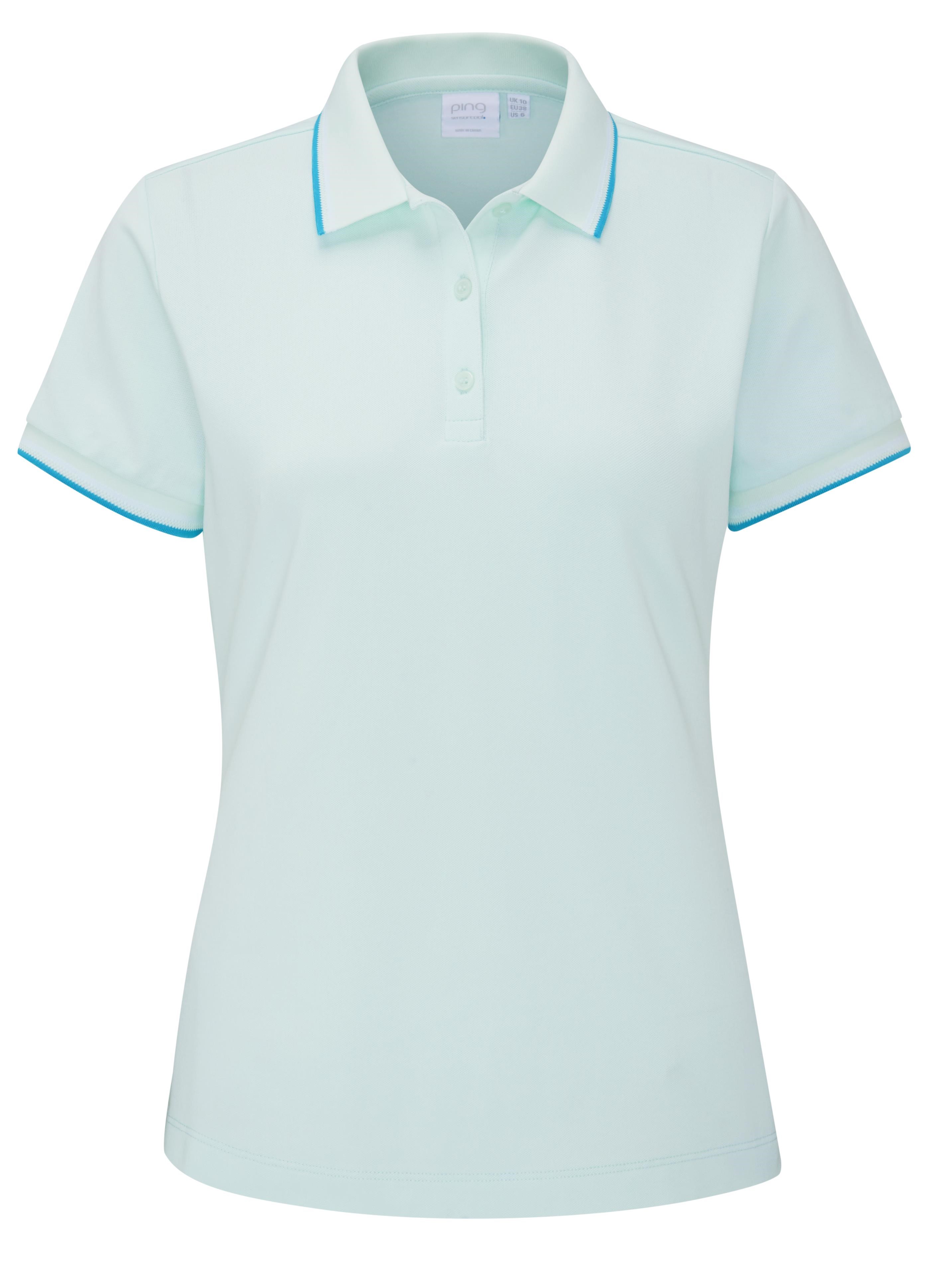 Ping Viviana Tipped Dammen Poloshirt, seaspray