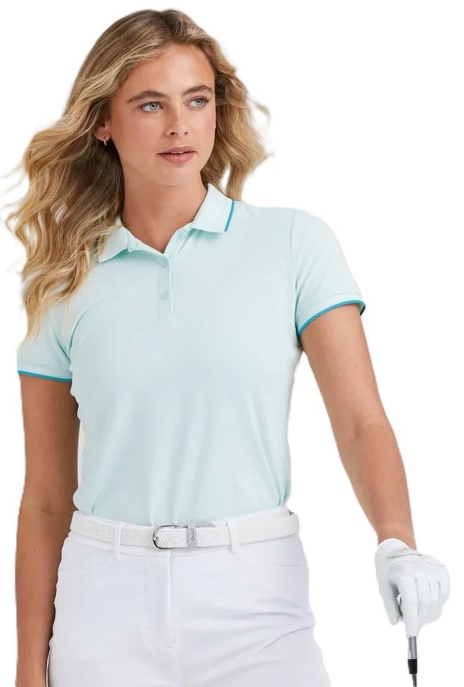 Ping Viviana Tipped Dammen Poloshirt, seaspray