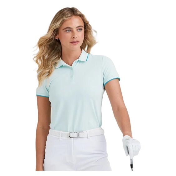 Ping Viviana Tipped Dammen Poloshirt, seaspray