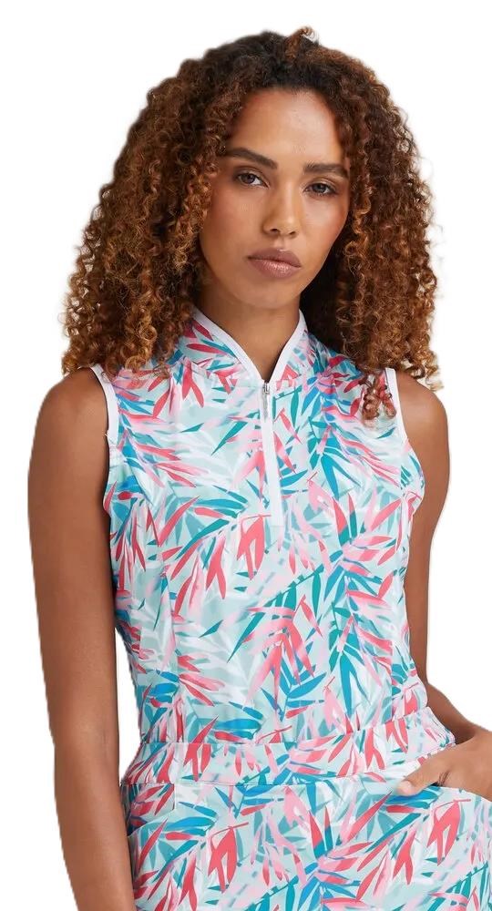 Ping Penola Printed Sleeveless Damen Poloshirt, tropic retreat