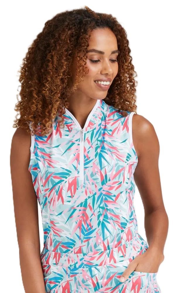Ping Penola Printed Sleeveless Damen Poloshirt, tropic retreat