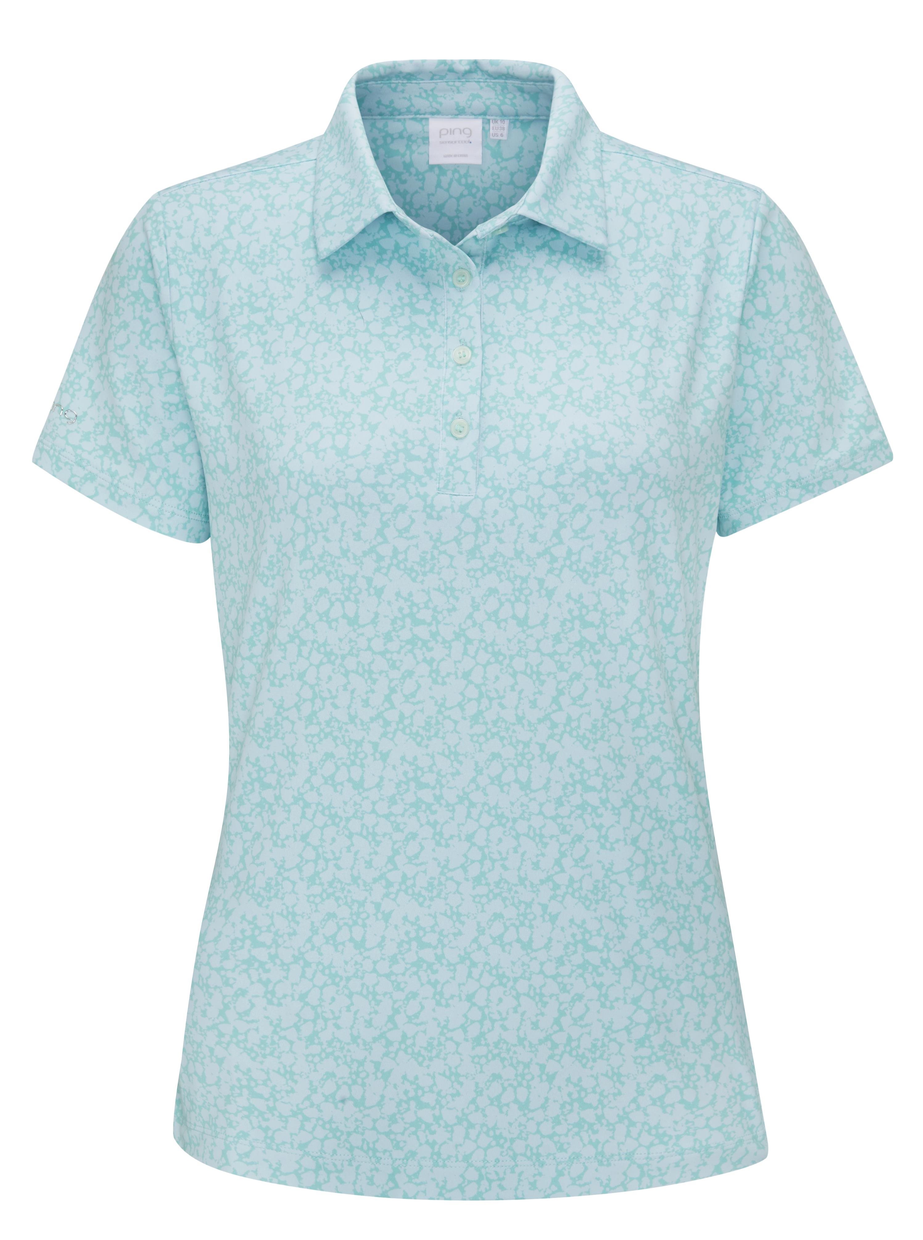 Ping  Aeria Printed Damen Poloshirt, splash