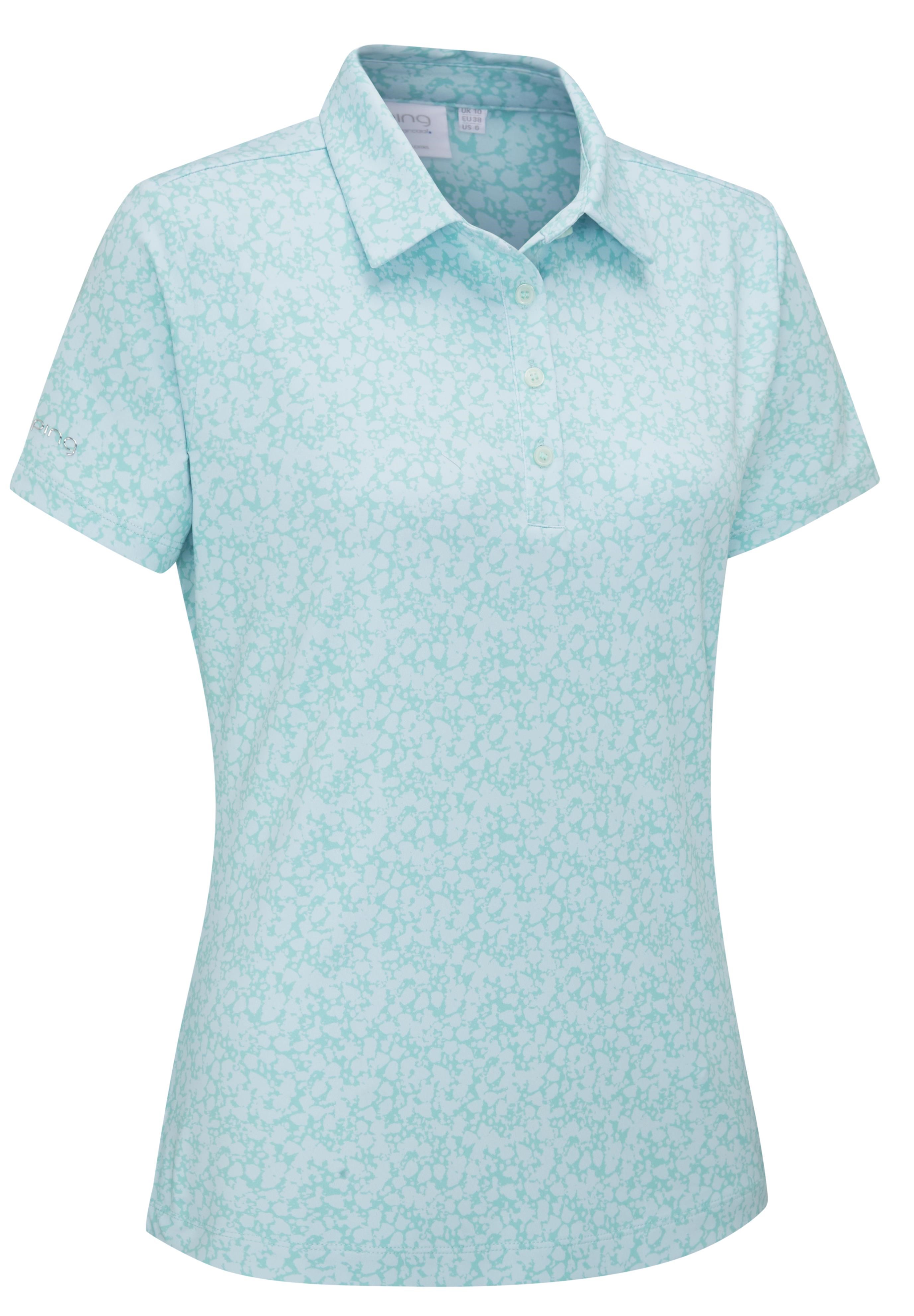 Ping  Aeria Printed Damen Poloshirt, splash