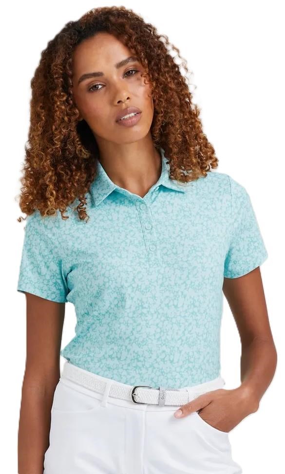 Ping  Aeria Printed Damen Poloshirt, splash