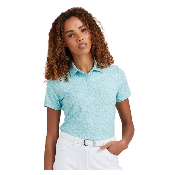 Ping  Aeria Printed Damen Poloshirt, splash