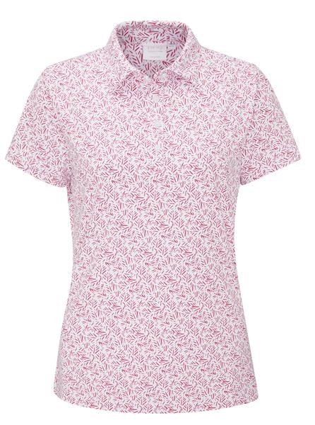 Ping  Aeria Printed damskie polo, fuchsia foliage