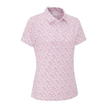 Ping  Aeria Printed damskie polo, fuchsia foliage