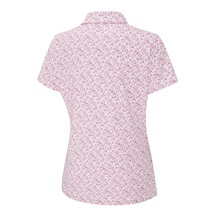 Ping  Aeria Printed damskie polo, fuchsia foliage