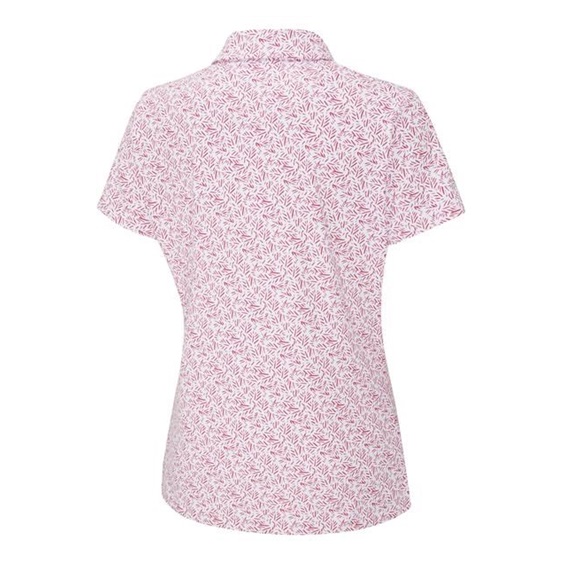 Ping  Aeria Printed damskie polo, fuchsia foliage