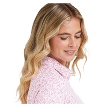 Ping  Aeria Printed damskie polo, fuchsia foliage