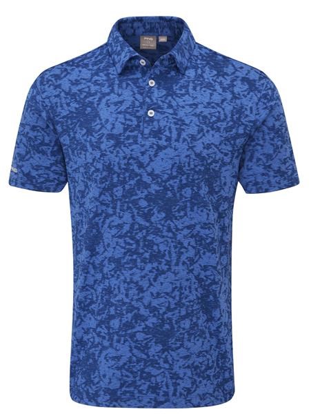 Ping Marek Camo Jacquard Herren Poloshirt, bright cobalt multi