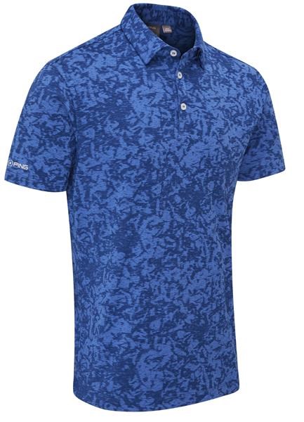 Ping Marek Camo Jacquard Herren Poloshirt, bright cobalt multi