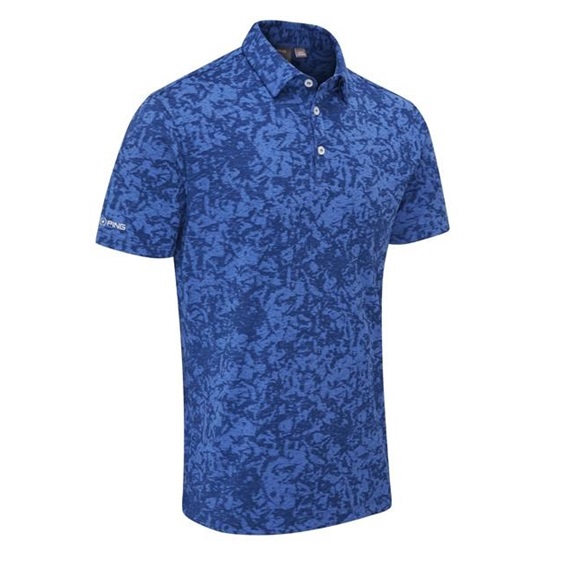 Ping Marek Camo Jacquard Herren Poloshirt, bright cobalt multi