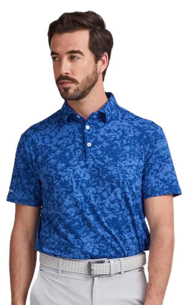 Ping Marek Camo Jacquard Herren Poloshirt, bright cobalt multi