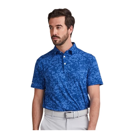 Ping Marek Camo Jacquard Herren Poloshirt, bright cobalt multi