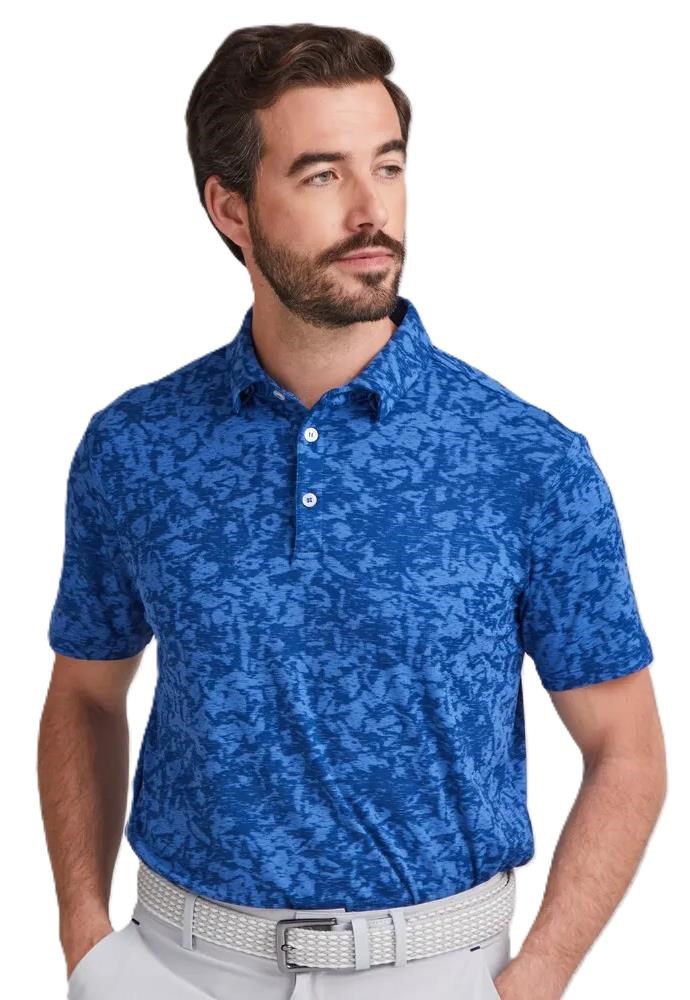 Ping Marek Camo Jacquard Herren Poloshirt, bright cobalt multi