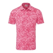 Ping Marek Camo Jacquard Herren Poloshirt, rhapsody rosa multi