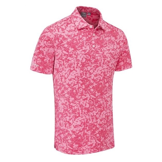 Ping Marek Camo Jacquard Herren Poloshirt, rhapsody rosa multi